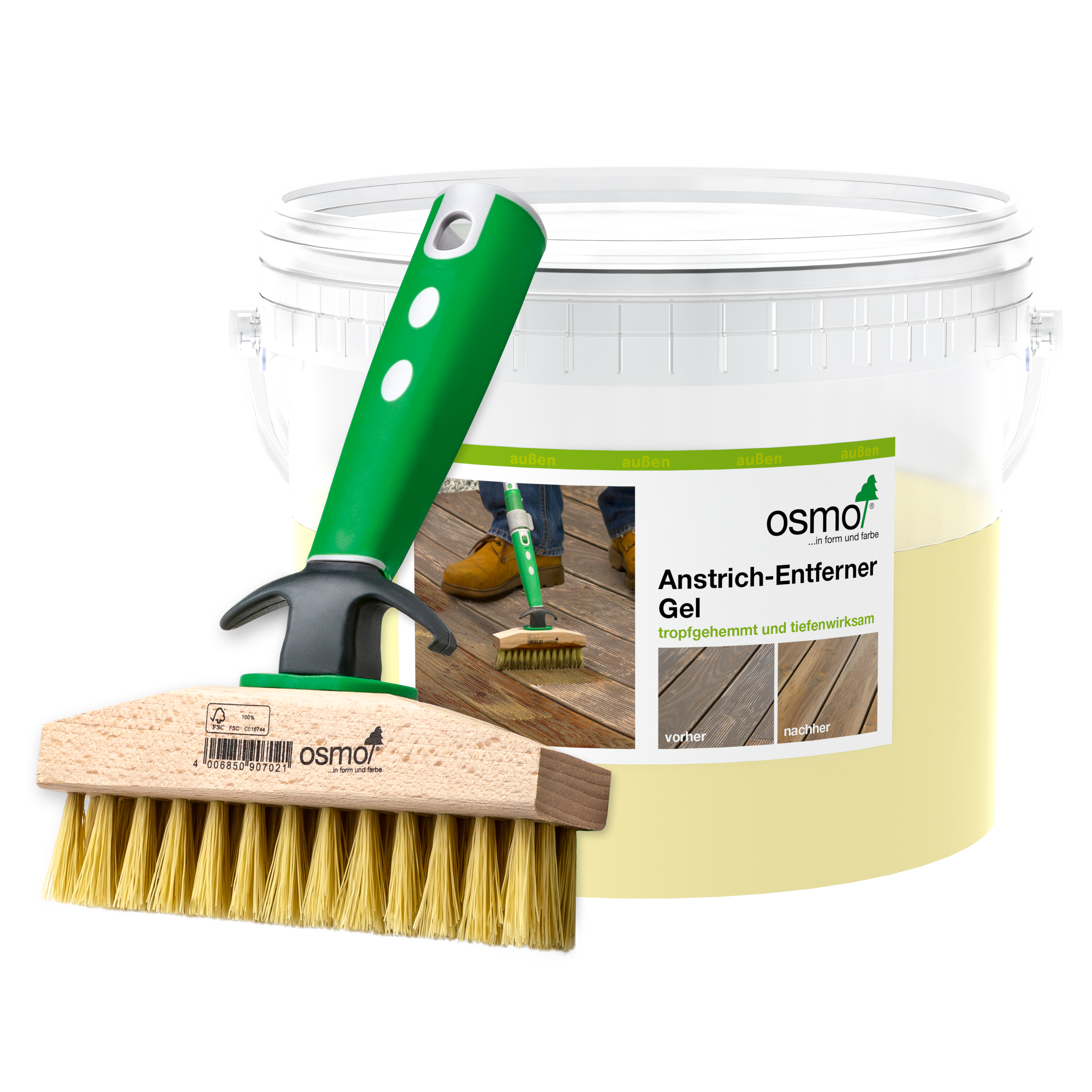 OSMO Terrasse - Anstrich-Entferner Gel (inkl. Terrassen-Reinigungsbürste beim 2,5 Liter Gebinde) 6611