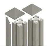 OSMO 2er-Set-Aluminiumpfosten Typ B - inkl. Pfostenkappe und 4 AbdeckleistenZubehörbild