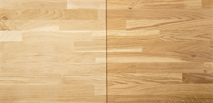 OSMO Arbeitsplatte Eiche Naturwuchs unbehandelt, eine Längskante gerundet 630 x 3000 mm
