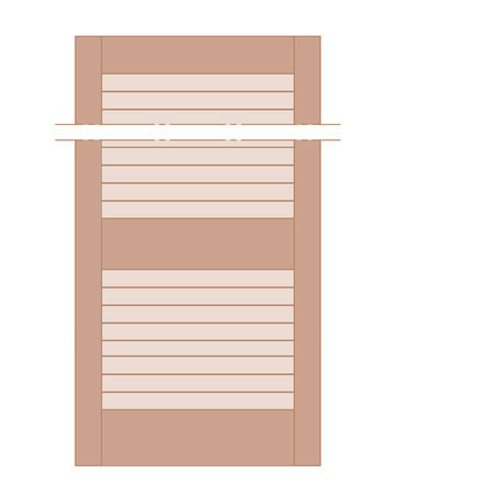 OSMO Lamellentüre mit offenen Lamellen - mit Querrahmen