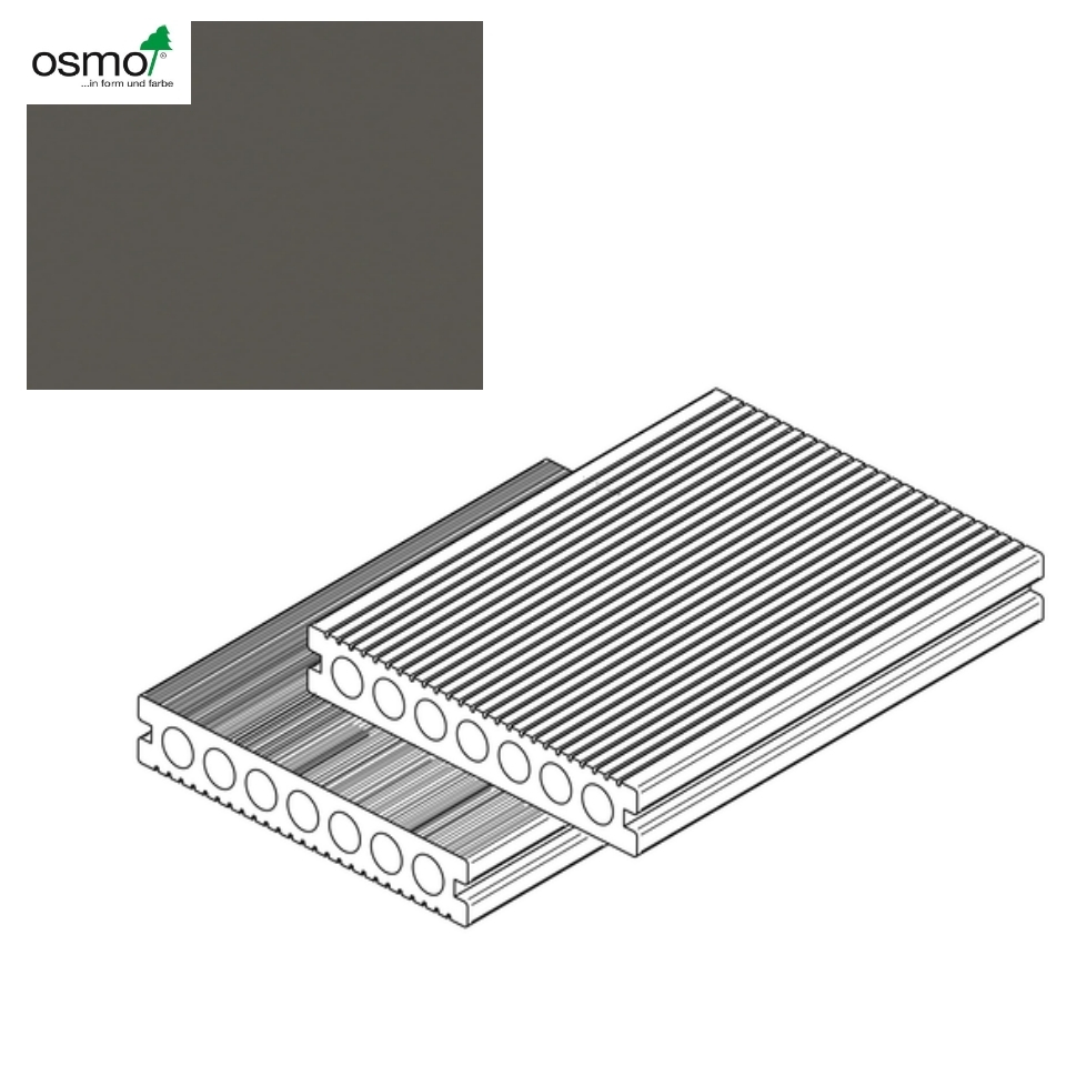 OSMO MULTI-DECK BPC-Terrassendiele Hohlkammer GRAU-gebürstet & geriffelt