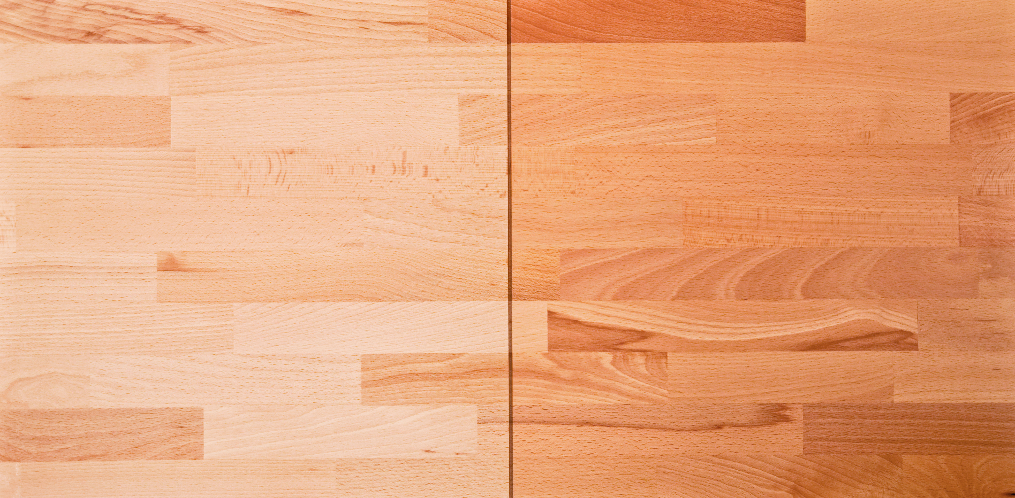 OSMO Arbeitsplatte Buche Naturwuchs unbehandelt, eine Längskante gerundet 630 x 3000 mm