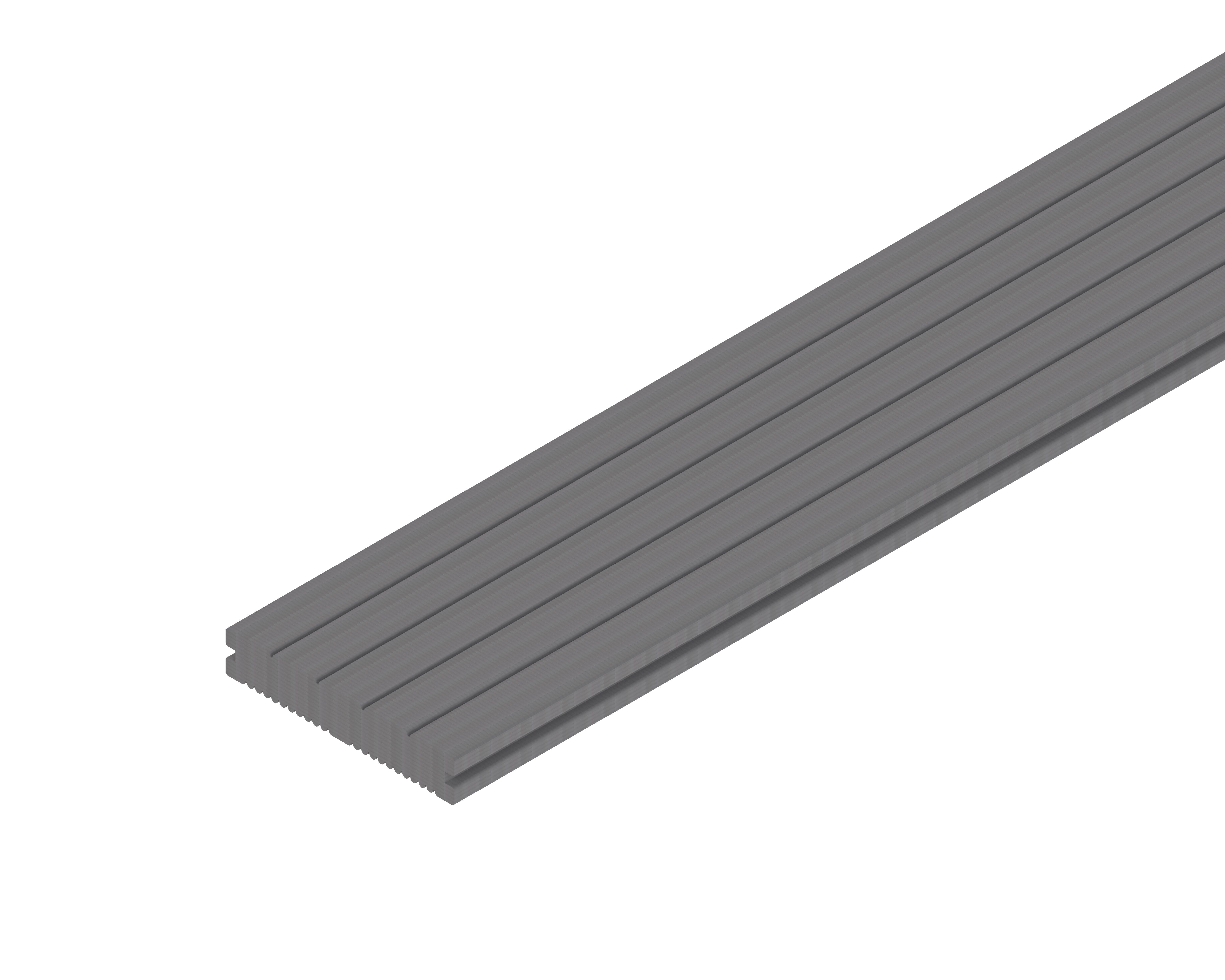 OSMO MULTI-DECK BPC-Terrassendiele Vollprofil HELLGRAU-genutet oder geriffelt